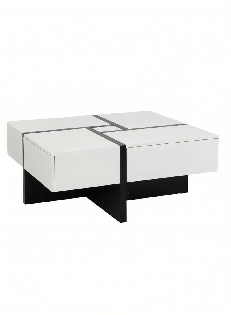 Concent Modern Geometric Coffee Table - A Luxury Blend Between Black and White - Image 3